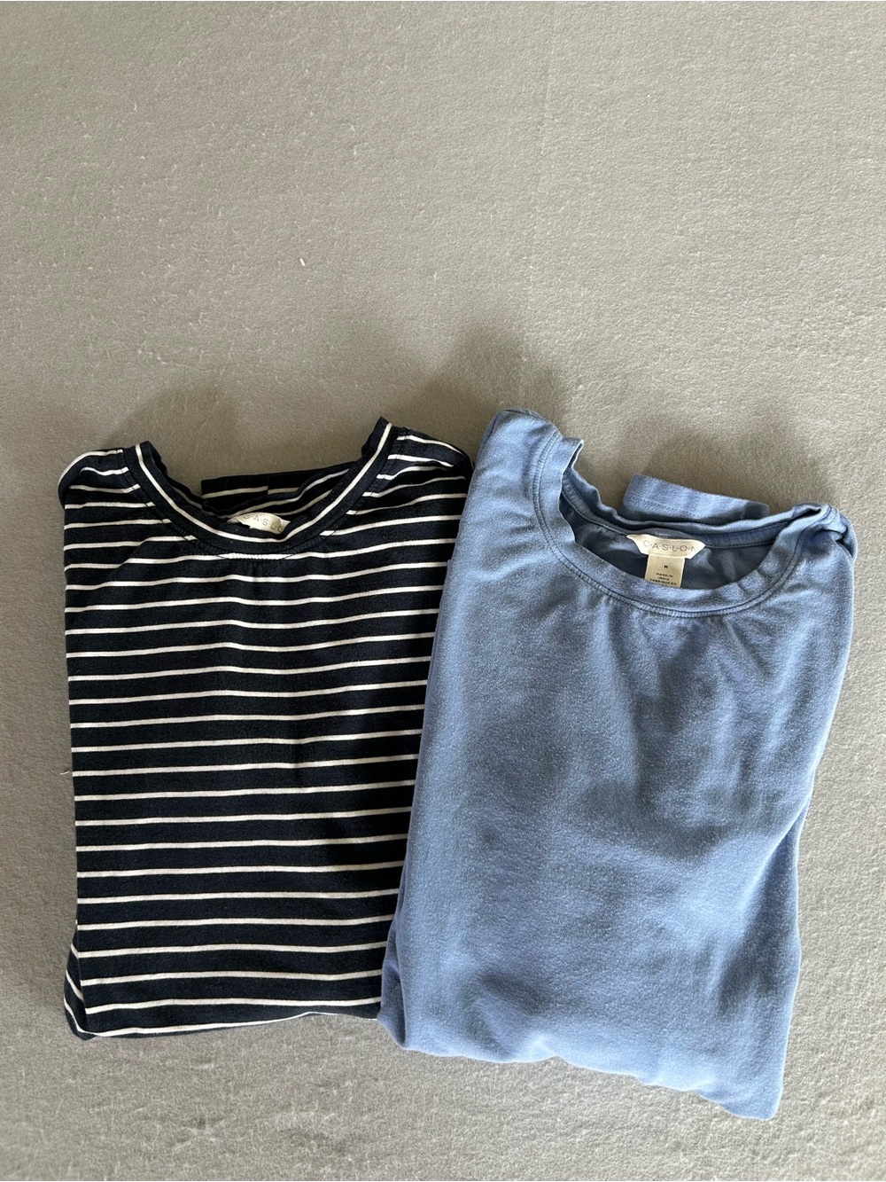 2 Caslon Womens Navy White Stripe & Blue Periwinkle Long Sleeve Tees Size M